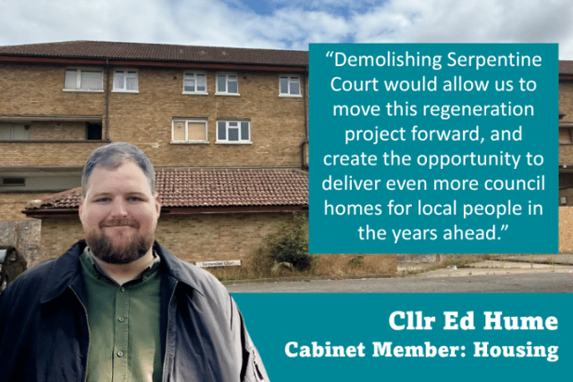 Milton Keynes City Council is set to take a decision next week to demolish Serpentine Court. Photo: Milton Keynes City Council
