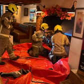 Firefighters worked quickly to prevent a blaze at The Crooked Billet pub in Newton Longville spreading to its thatched roof