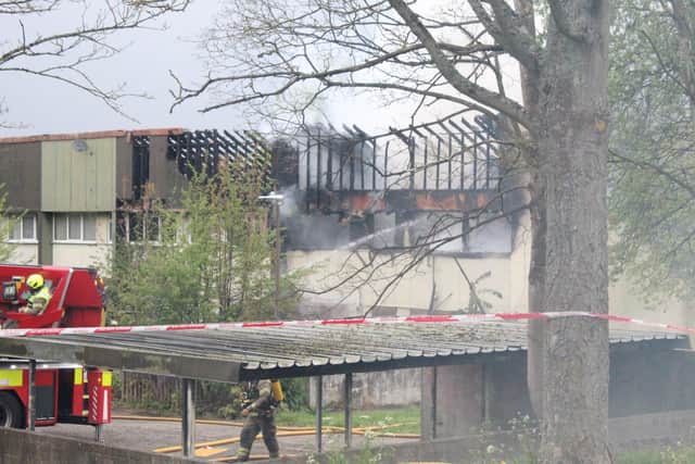 A neighbouring property was damaged in the fire on a Milton Keynes estate. Photo by Joshua Burns