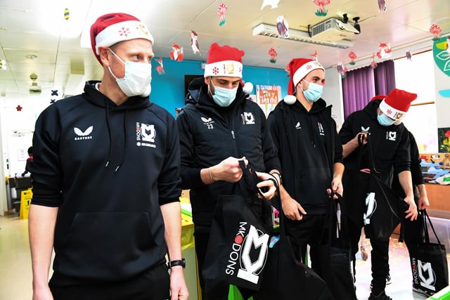 The players playing Father Christmas