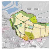 This is the masterplan or Tickford Fields Farm, a new development of 930 homes to the east of Newport Pagnell