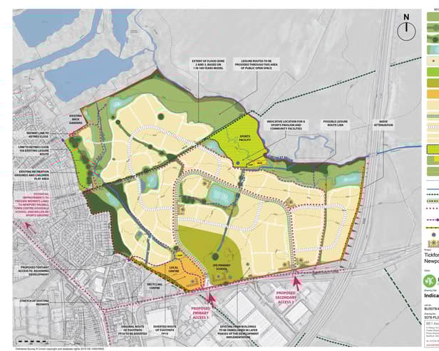 This is the masterplan or Tickford Fields Farm, a new development of 930 homes to the east of Newport Pagnell