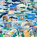 The school's Year 6 collaborative art project included artwork from schools in India and Palestine.
