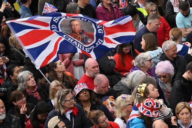 The crowd on the route of the procession in London ahead of the coronation of King Charles III and Queen Camilla on Saturday. Picture date: Friday May 5, 2023. PA Photo. Photo: Charles McQuillan/PA Wire