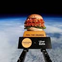 The Volcano burger that Callum blasted into space