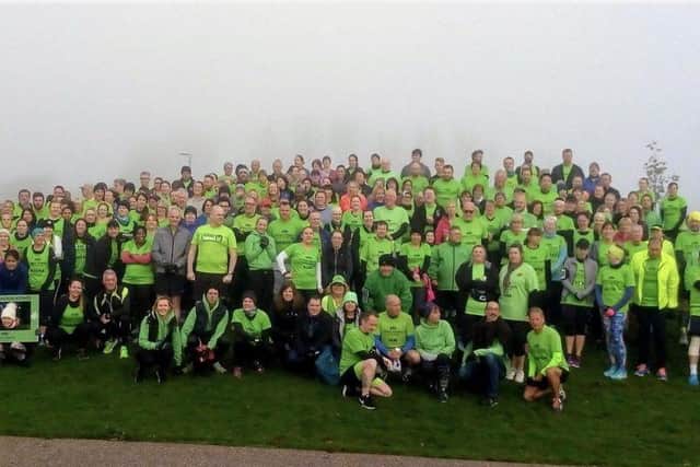Beginner Runners ‘graduating’ at Milton Keynes Parkrun, Willen Lake.