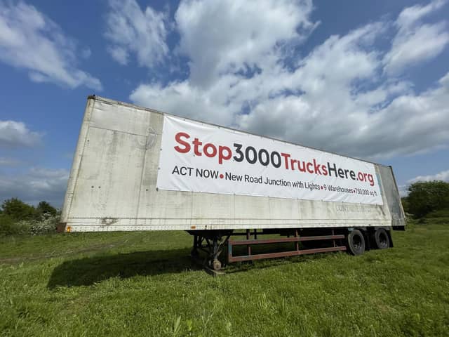 Residents were ordered to remove their protest banner of the A5 Old Stratford roundabout