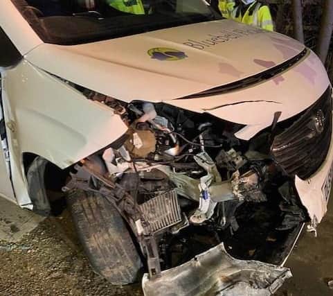 Bluebell Flowers' van was written off in the collision that prompted Scot Balazs's prosecution