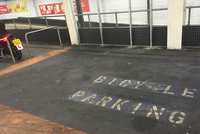 Campaigners say Sainsbury's underground bicycle parking facility has nowhere to attach a bike