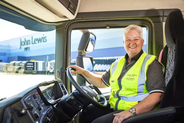 Julia Jones, 52, loves her job as a lorry river for John Lewis in Milton Keynes