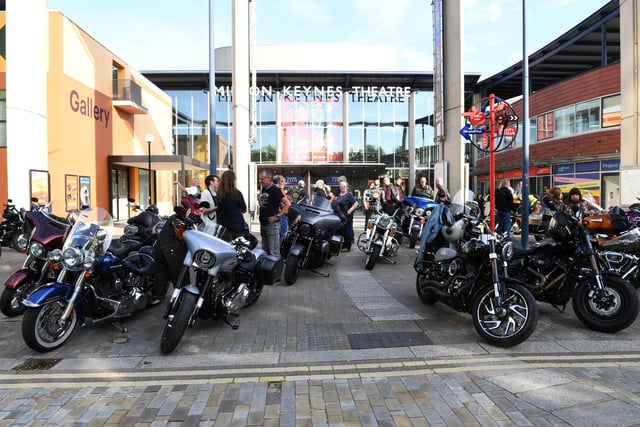 Bikes were lined up outside the theatre