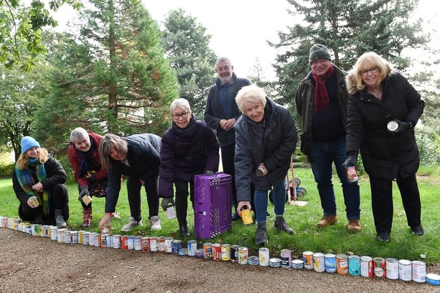Lining up the cans
