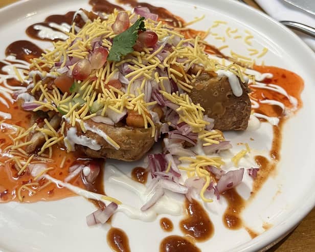 Punjabi samosa Chaats from Maaya's lunchtime menu