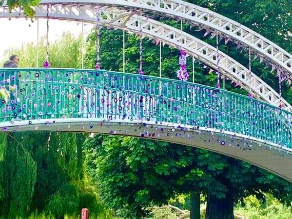 A previous display at the Bedford suspension bridge