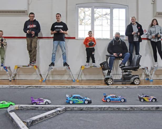 Radio Controlled car racers in action