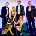Team Pickles Collecting a National SME award a Pickle customers PTSD service dog, powered by their premium food range.