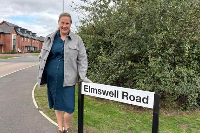 Councillor Jennifer Wilson-Marklew at the site where the new park and play area will be built. Photo: Milton Keynes City Council