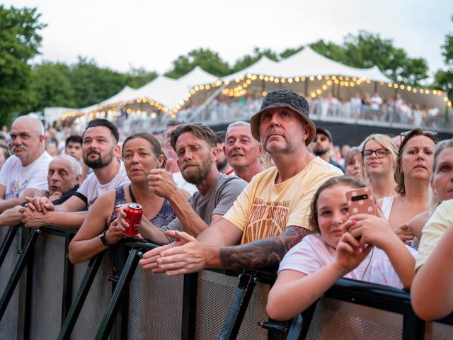 Fans inside Campbell Park in Milton Keynes on July 17, 2022. Photo by David Jackson.