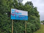 Three Conservative signs have bee defaced in Milton Keynes