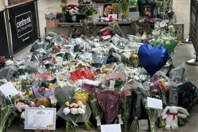 A mountain of flowers in memory of Stan has been left at the city centre