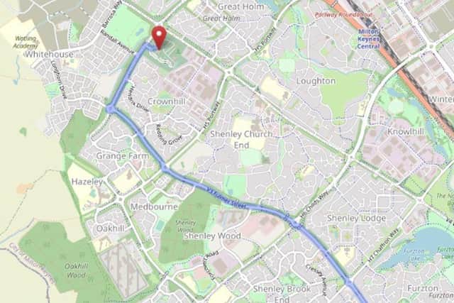 The map shows the route Leah's funeral cortege will take so people can pay their respects on Friday