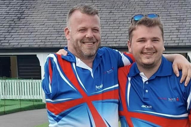 Craig Bowler and Kieran Rollings, take on Scotland in the bowls men's pairs at the Commonwealth Games