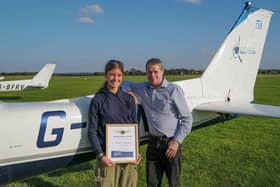 Amelia Richarddson and Flight Instructor Anthony ooke