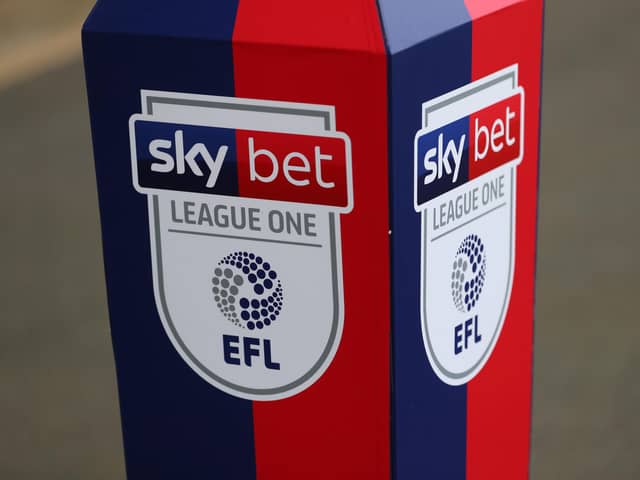 OXFORD, ENGLAND - SEPTEMBER 09: Detail view of the SkyBet League One logo during the Sky Bet League One match between Oxford United and Coventry City at Kassam Stadium on September 9, 2018 in Oxford, United Kingdom. (Photo by Catherine Ivill/Getty Images)