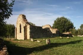 The ruins of the 12th century St Peter’s Church and graveyard at Stanton Low are Grade 11 listed
