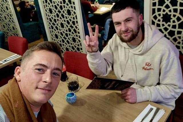 Luke and and brother-in-law Kyran who run Salt Shack which is raising funds to 'Help Sam Rebuild His Safe Space'