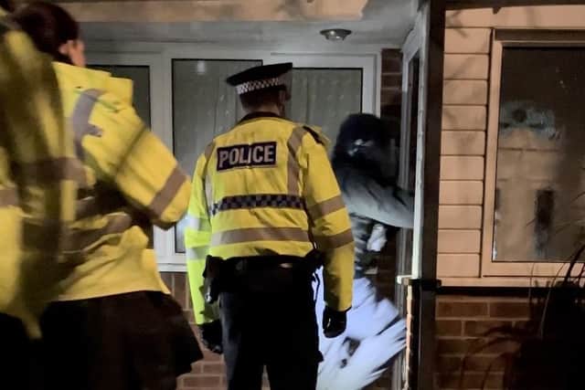 Police carried out raids following drugs warrants in Milton Keynes yesterday