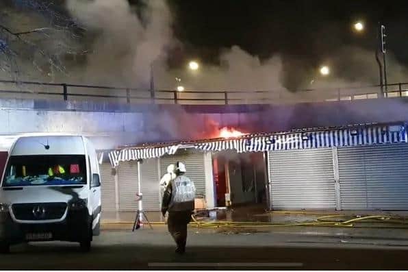 Fire broke out at Milton Keynes market on Tuesday evening