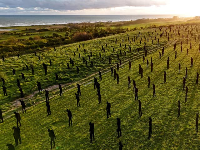 A view of the Standing with Giants silhouettes which create the For Your Tomorrow installation photo from: Gareth Fuller/PA Wire