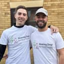 Adam and Dan preparing for their marathon challenge.