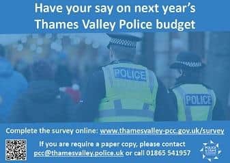 A poster promoting the Local Crime Survey has been issued by Police & Crime Commissioner Matthew Barber