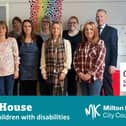 Cllr Joe Hearnshaw  with Mac Heath alongside the team at Furze House in Milton Keynes
