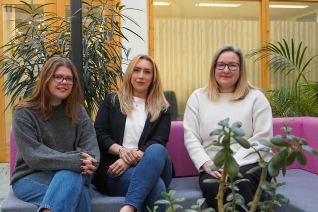 CAPTION: (from left) India Tillison, Sam Poynter and Ally Philips have been promoted by Kirkby Diamond.