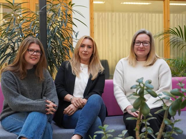 CAPTION: (from left) India Tillison, Sam Poynter and Ally Philips have been promoted by Kirkby Diamond.