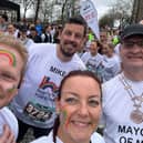 Mayor Mick Legg right, pictured with Odette Mould and runners who took part in a half marathon for Harry's Rainbow charity