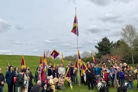 Tibetan national flag flies in MK