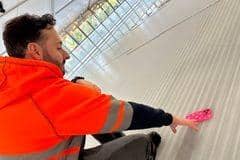 The phone was visible under two inches of ice at the Milton Keynes rink