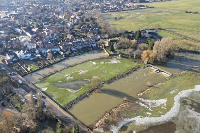 An aerial view shows the extent of the flooding in Newport Pagnell. And it's likely to get worse.