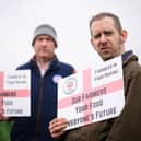 Protesters at Keir Starmer's Milton Keynes visit. (Photo by Leon Neal - WPA Pool/Getty Images)