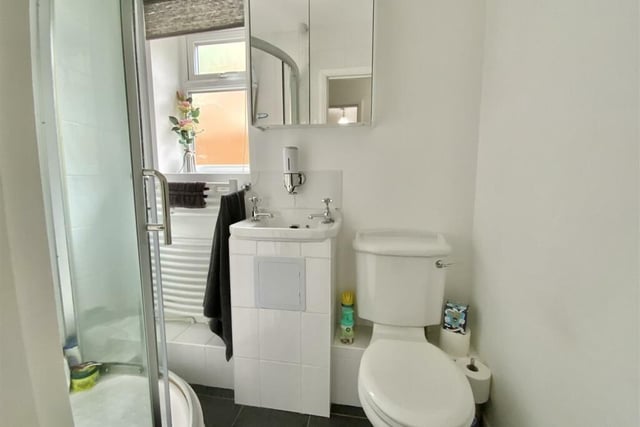 One of the five bathrooms