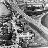 Netherfield (in the background) and Tinkers Bridge in 1974, as building work was nearing completion