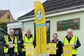 Police officers were in Sherington village today to promote neighbourhood watch schemes