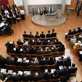 The Church was packed for the service