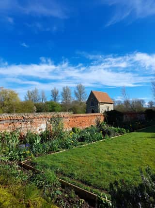 Herb garden and chapel, Bradwell Abbey