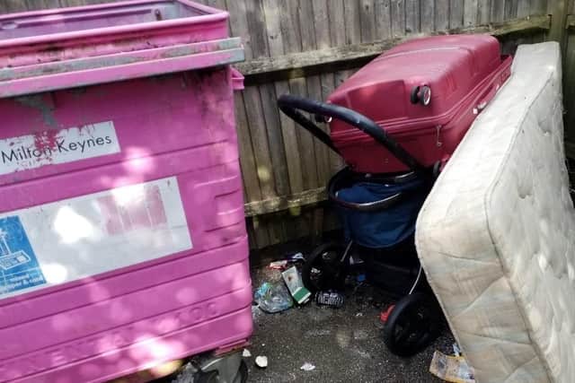 Bulky fly-tip items had also been dumped at the site.