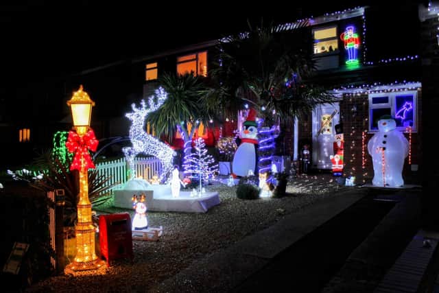 The Smiths' Christmas lights display in Woburn Sands